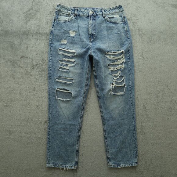 Refuge Jeans Juniors Size 11 Blue High-Rise 90's Baggy Straight Denim 29" Inseam - Picture 1 of 15